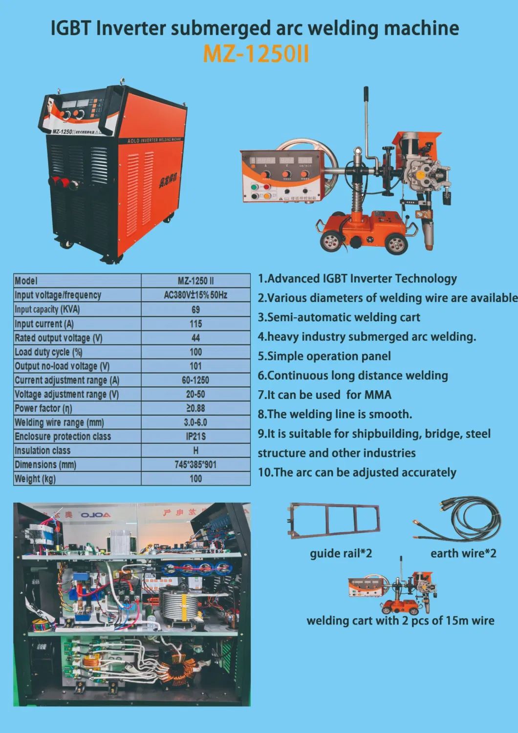 High Performance IGBT Inverter MMA Gouging Electroslag Submerged Arc Welding Machine